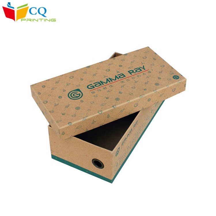 Wholesale China supplier custom kraft paper packaging cardboard shoe box with lid