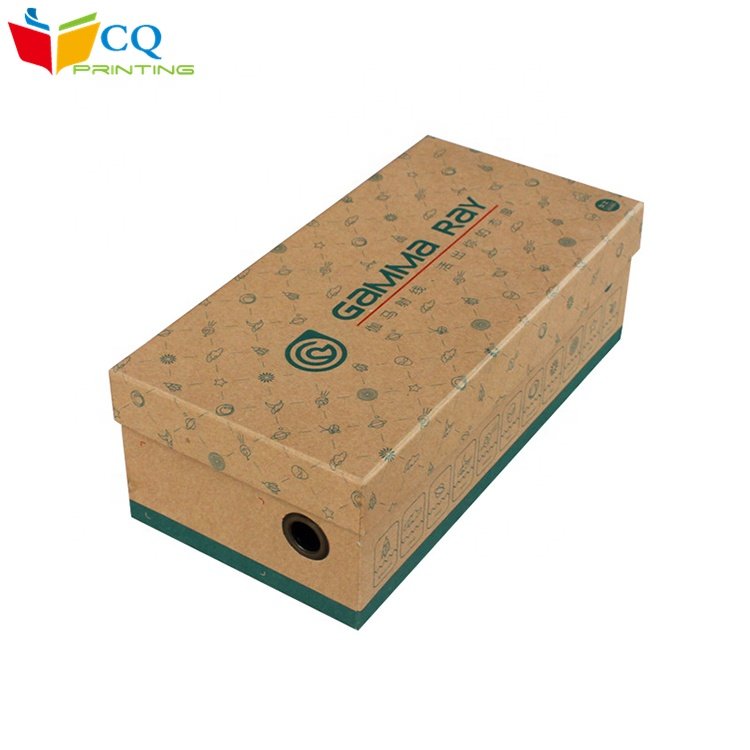 Wholesale China supplier custom kraft paper packaging cardboard shoe box with lid