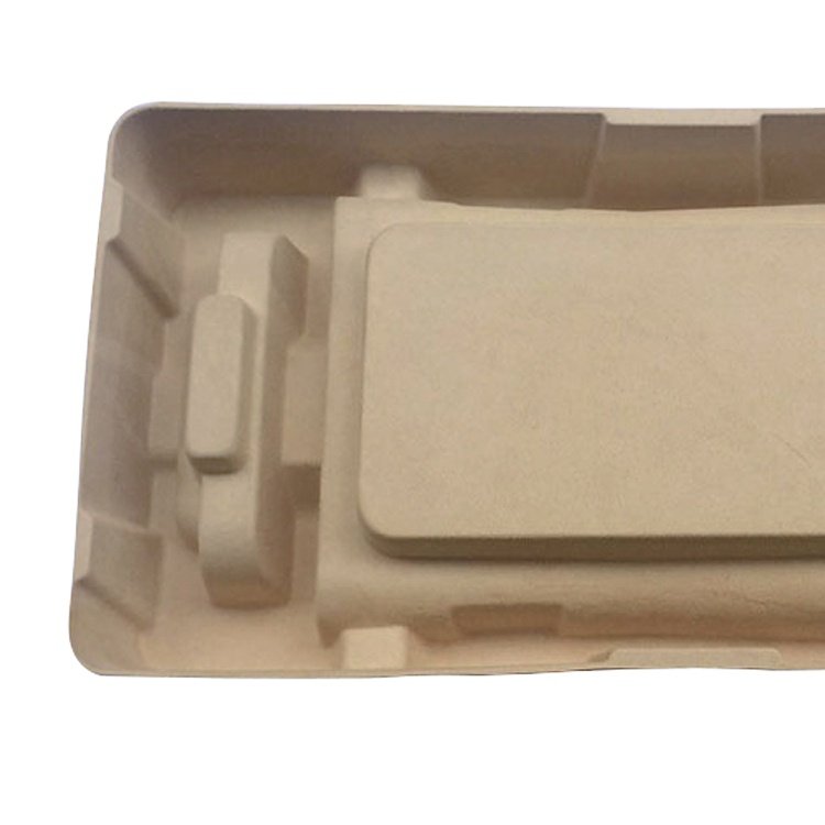Hot sale molded paper pulp tray packaging product bamboo pulp tray cartons packaging insert