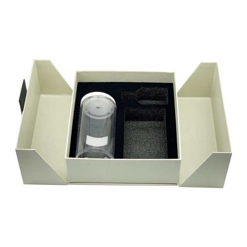 Flap Lid Packaging Cardboard Bespoke Custom Magnetic Closure Gift Box Customized Makeup Ribbon EVA
