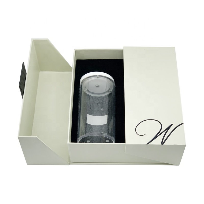 Flap Lid Packaging Cardboard Bespoke Custom Magnetic Closure Gift Box Customized Makeup Ribbon EVA