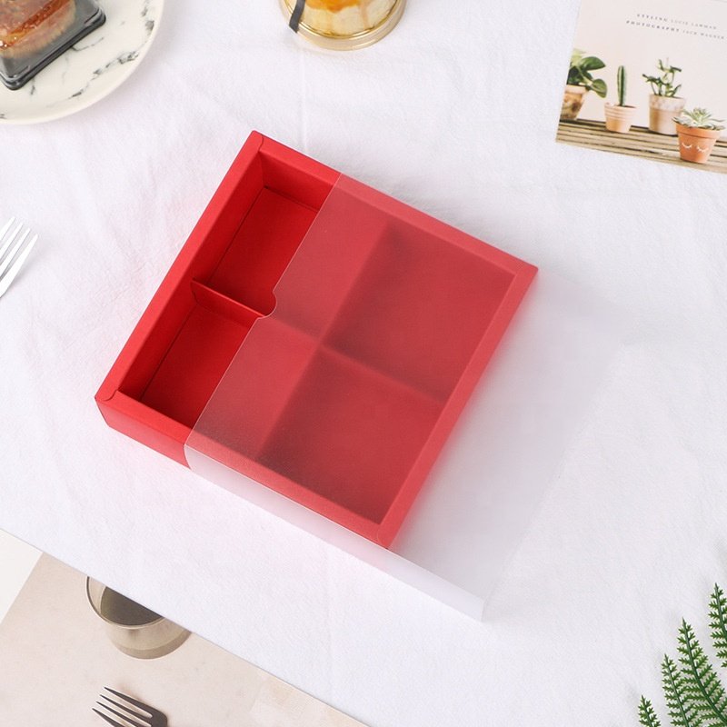Wholesale disposable custom kraft take away paper cup clear window cake box packaging