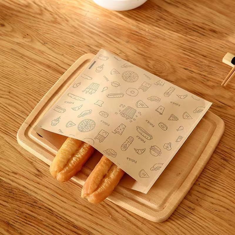 Custom Logo XYA Paper Bag Food Grade Kraft Paper for Bakery Bread Packaging Pizza Milk without Handles for Jelly Salad Promotion