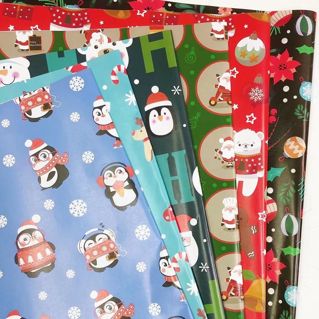 China golden supplier wholesale custom print 80gsm competitive price recyclable personalized gift wrapping paper christmas