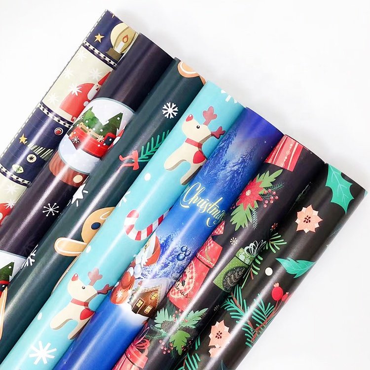 China golden supplier wholesale custom print 80gsm competitive price recyclable personalized gift wrapping paper christmas