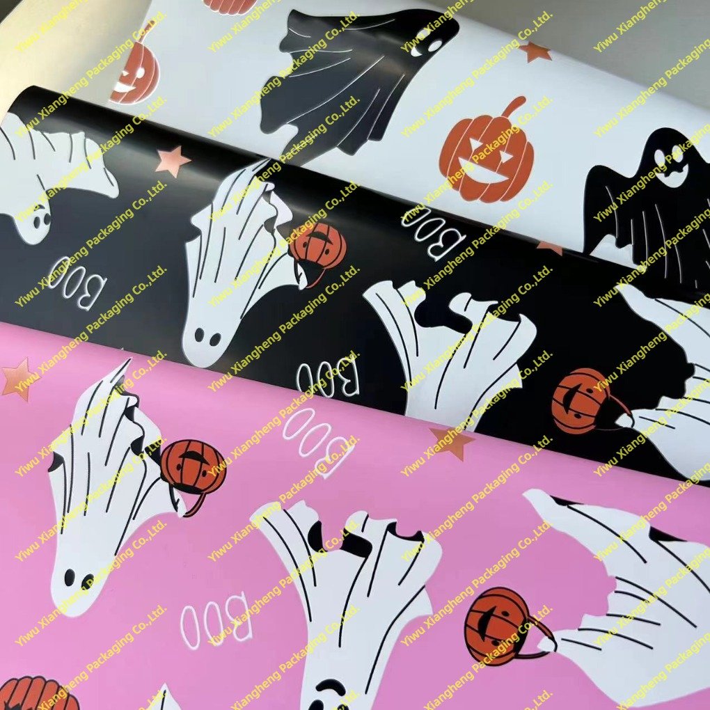 New Halloween Cute Ghost Pumpkin Packaging Flower Paper Holiday Atmosphere Flowers Waterproof Packaging Material