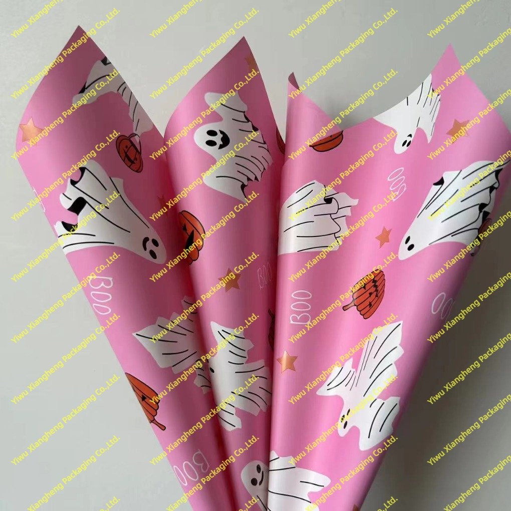 New Halloween Cute Ghost Pumpkin Packaging Flower Paper Holiday Atmosphere Flowers Waterproof Packaging Material