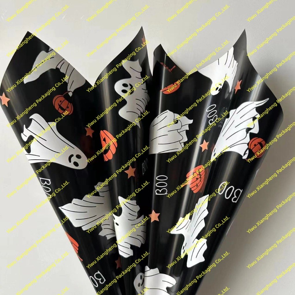 New Halloween Cute Ghost Pumpkin Packaging Flower Paper Holiday Atmosphere Flowers Waterproof Packaging Material