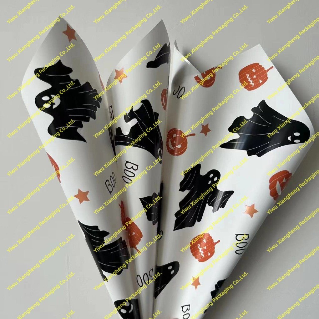 New Halloween Cute Ghost Pumpkin Packaging Flower Paper Holiday Atmosphere Flowers Waterproof Packaging Material