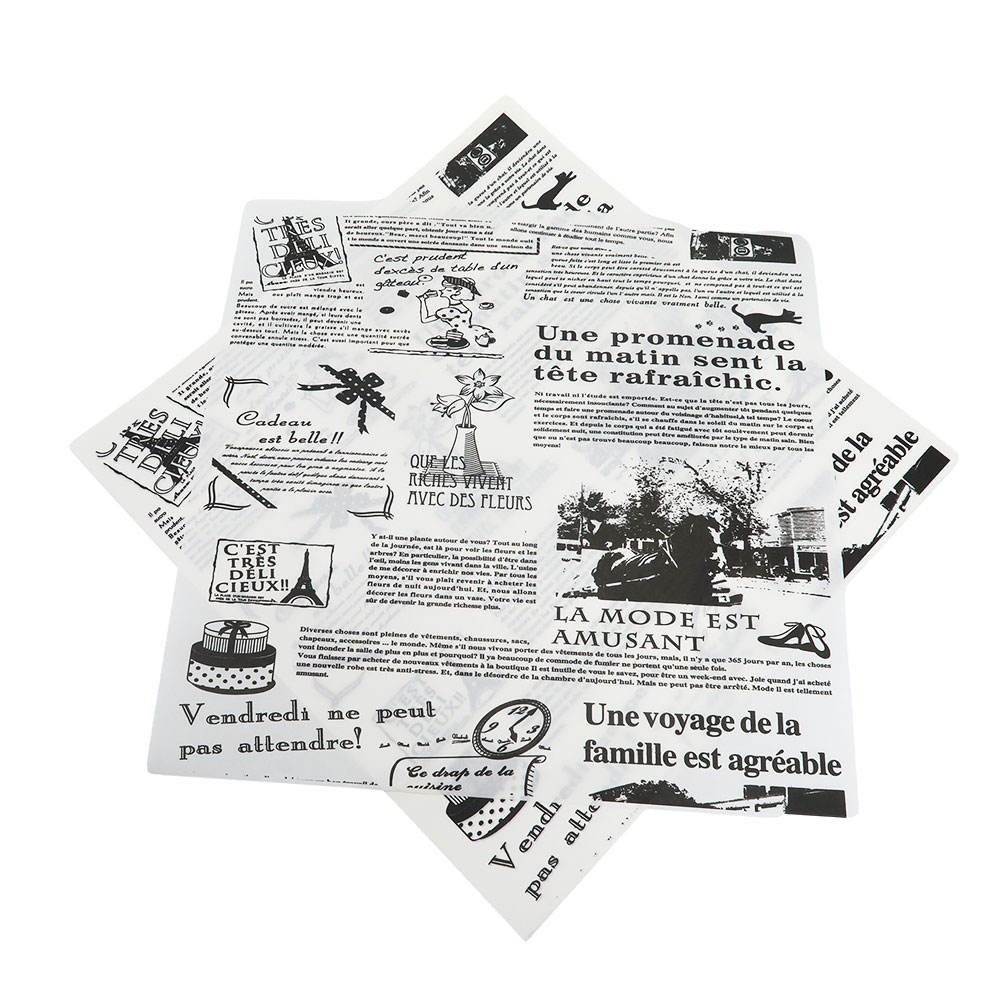 Custom Sandwich Hamburger Bread Wrapping Paper Greaseproof Eco-Friendly Baking Paper Food Packaging Disposable Oiled Wax Paper