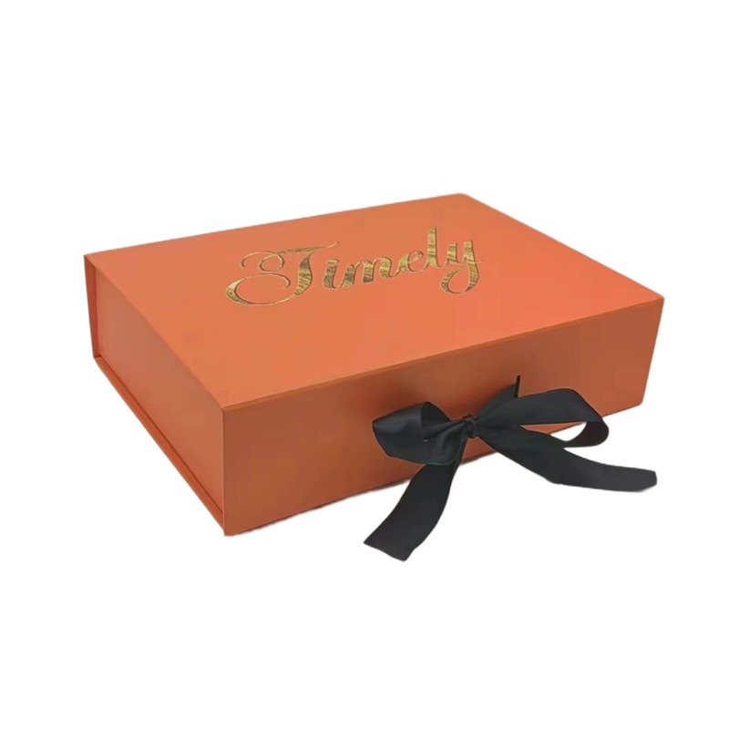 2024 Custom Printing Luxury Rigid Folding Black Paper Packaging Magnet Closure Lid Cardboard Foldable Magnetic Gift Box