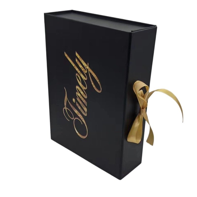 2024 Custom Printing Luxury Rigid Folding Black Paper Packaging Magnet Closure Lid Cardboard Foldable Magnetic Gift Box