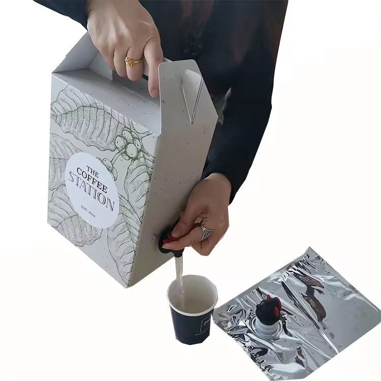 Logo print 1L/2L/3L/5L/10L disposable shop coffee dispenser juice oil bag in box