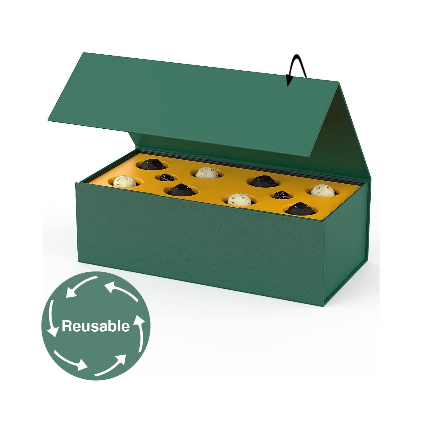 Custom Printing Logo Rigid Cardboard Luxury Flap Open Magnetic Folding Gift paper packaging Box Green Foldable paper Boxes