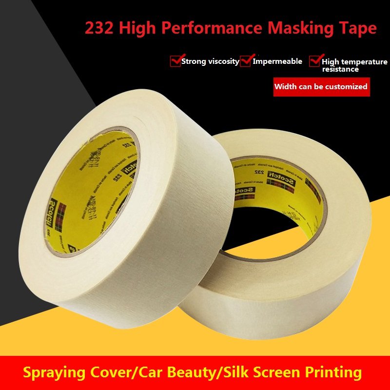 Wholesale High Temp 232 Crepe Paper Auto Masking Paint Tape Single Sided Rubber Adhesive Waterproof Painter's Car Masking
