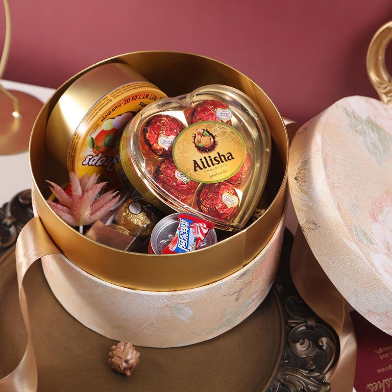 Hot Sale Bow Tie Wedding Candy Box Round Paper Heaven And Earth Cover Cuddle Bucket Gift Jewelry Boxes Packaging Box