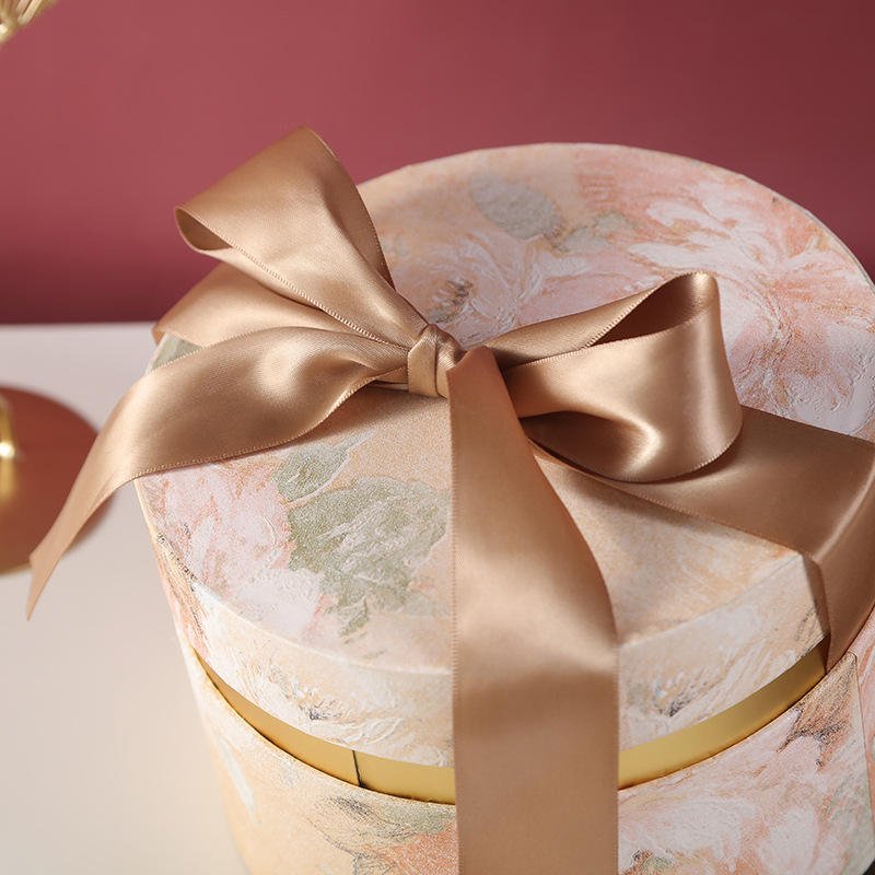 Hot Sale Bow Tie Wedding Candy Box Round Paper Heaven And Earth Cover Cuddle Bucket Gift Jewelry Boxes Packaging Box