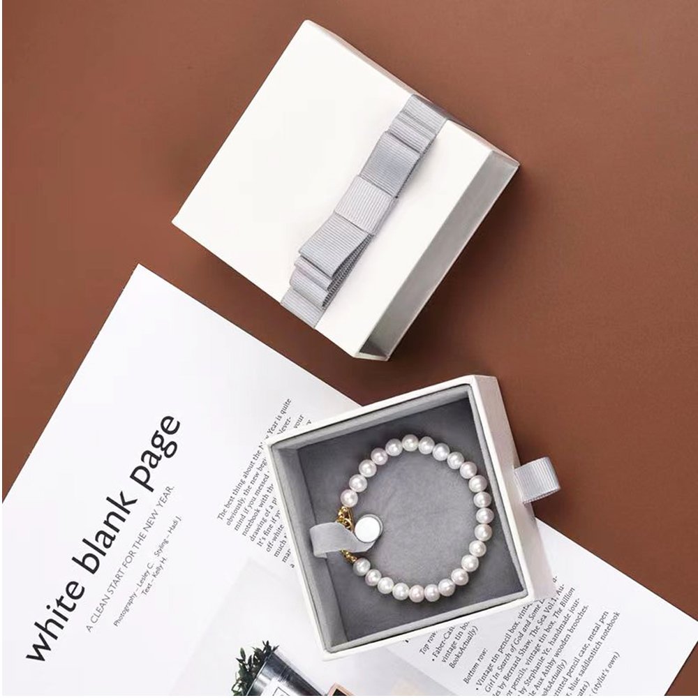 Personalised Customized Ring Jewelry Packaging Box Custom logo Bow box specialty paper specialty paper