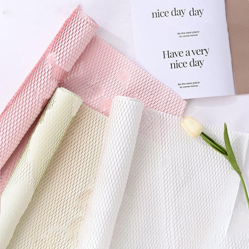 Floral Honeycomb Wrapping Paper Floral Bouquet Packaging Material Mesh Art Honeycomb Packaging Paper