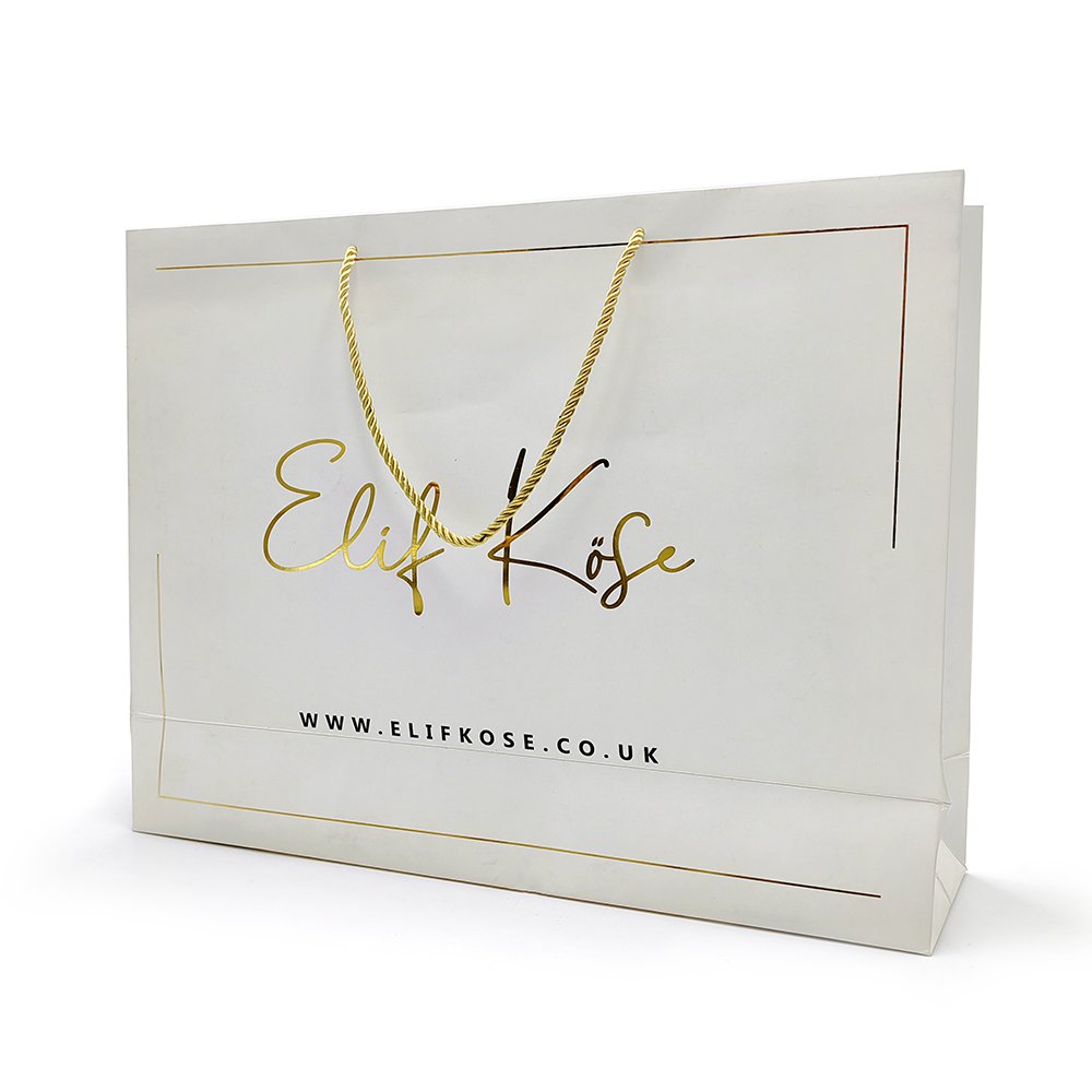 Wholesale Custom Logo Cardboard Luxury Shopping Jewelry Clothes Cosmetic Paper Bag White Gift Bags Packaging with Black Frame
