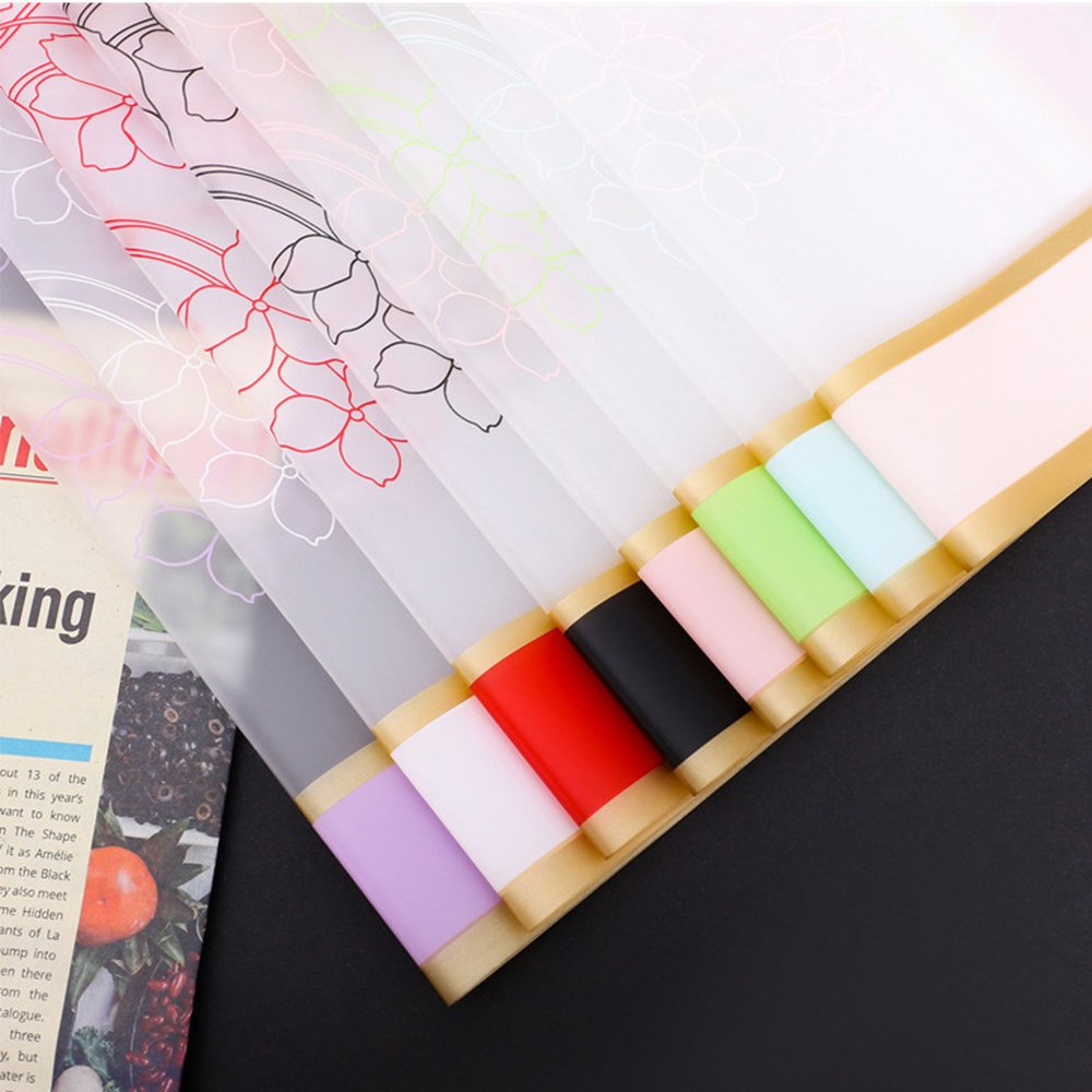 Hot Sale Gold Border Flower Packaging Paper Rich Rose Pattern Waterproof Craft Paper Gift Wrapping Paper