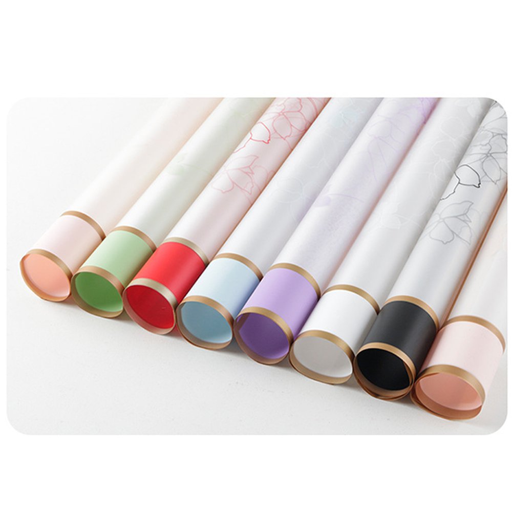 Hot Sale Gold Border Flower Packaging Paper Rich Rose Pattern Waterproof Craft Paper Gift Wrapping Paper