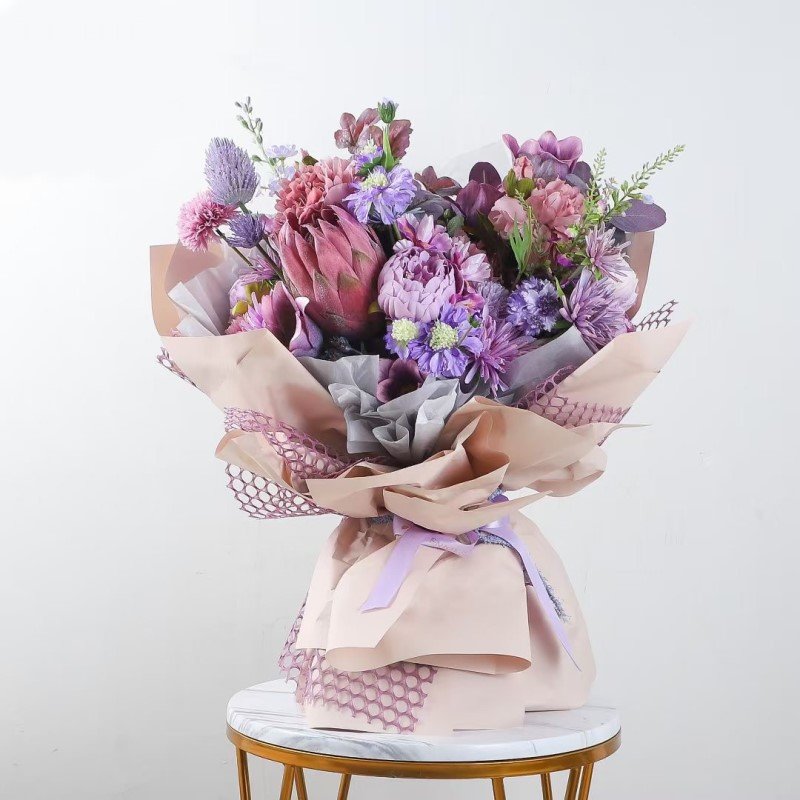 Hot solid colorful waterproof wrapping paper gift packaging floral bouquet flowers wrapping paper