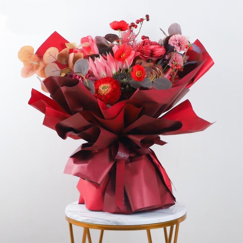 Hot solid colorful waterproof wrapping paper gift packaging floral bouquet flowers wrapping paper