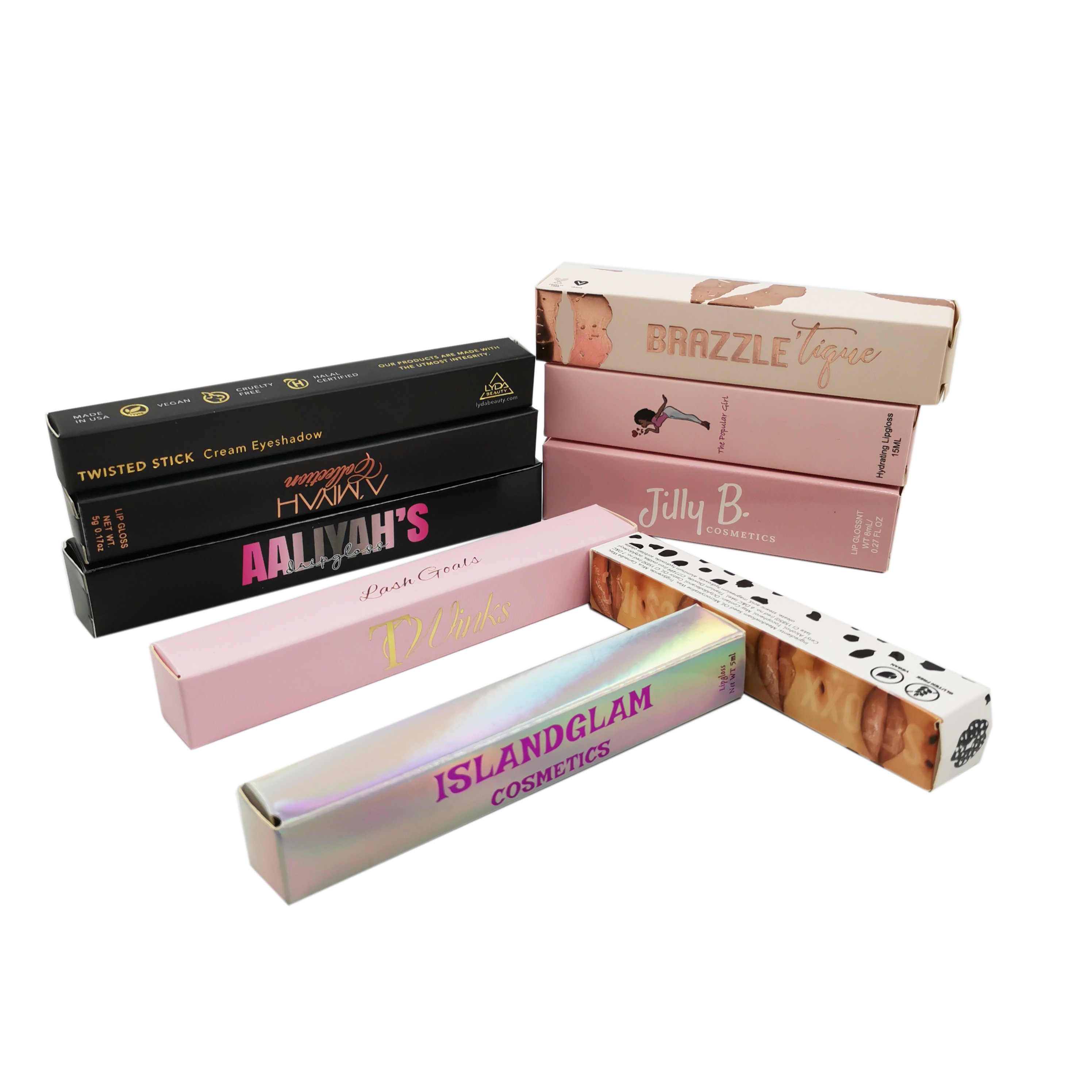 New fashion custom design makeup package box lipgloss mascara packaging box