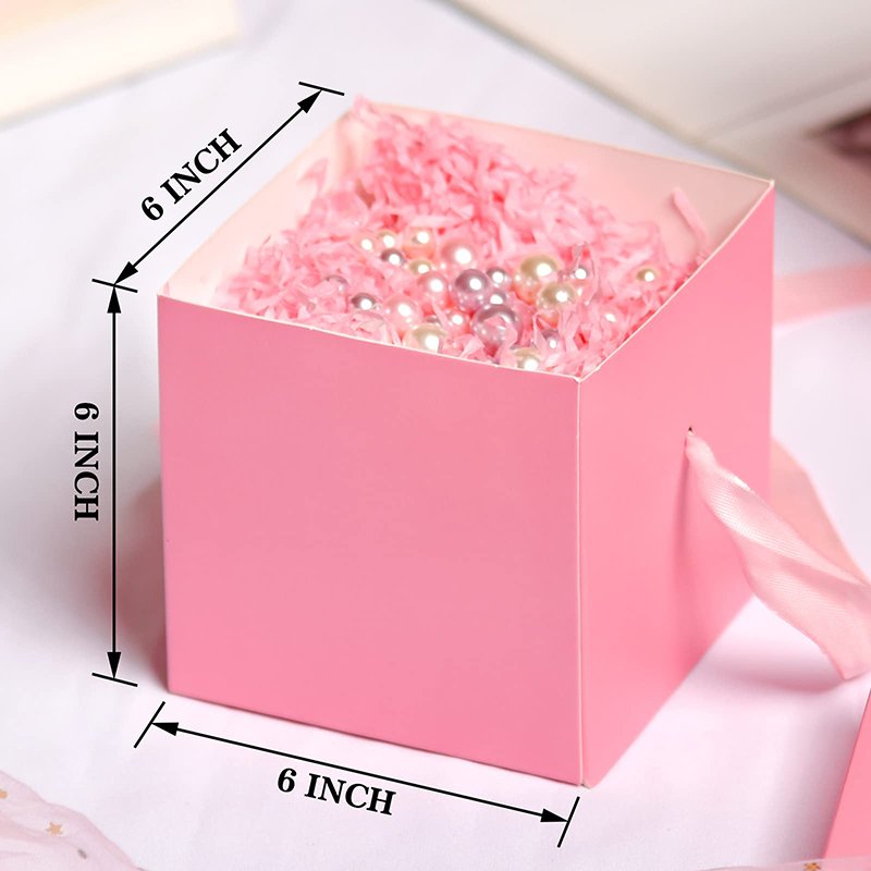 Hot sale Birthday wedding Valentine's Decorative pink box cardboard Flower packaging Gift box with lid