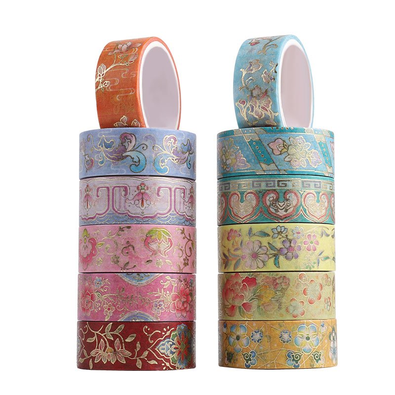 Directly supplied by the manufacturer Color Washi Tape Set series bronzing and paper tape