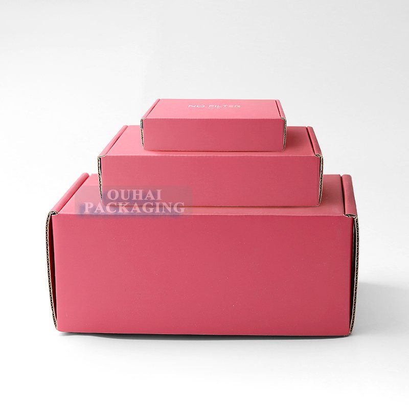 Custom Pink Shipping Boxes Clothing Cosmetics Electronic Products out Packing Corrugated Paper Mailers Cardboard Packaging Box