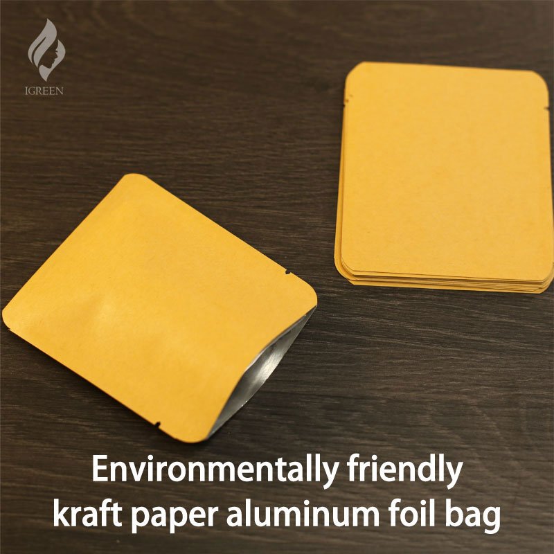 Custom printed Kraft Paper Open Top Mylar Foil Heat Seal Pouches for tea bags Food Storage aluminum foil packaging bag