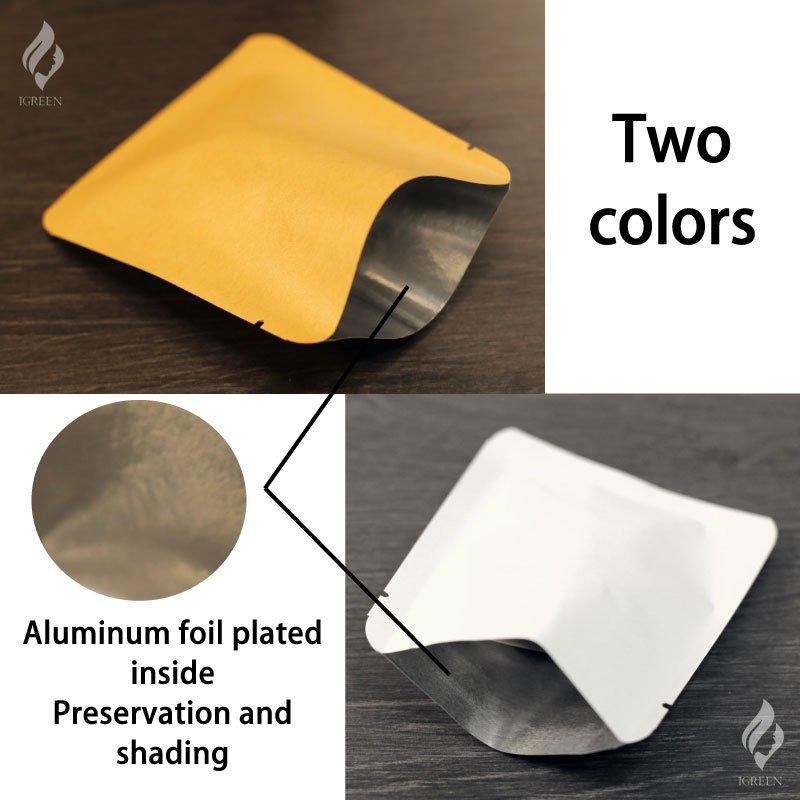 Custom printed Kraft Paper Open Top Mylar Foil Heat Seal Pouches for tea bags Food Storage aluminum foil packaging bag