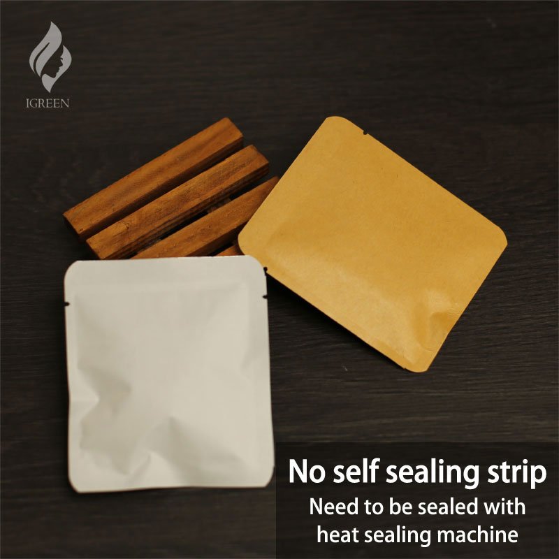 Custom printed Kraft Paper Open Top Mylar Foil Heat Seal Pouches for tea bags Food Storage aluminum foil packaging bag