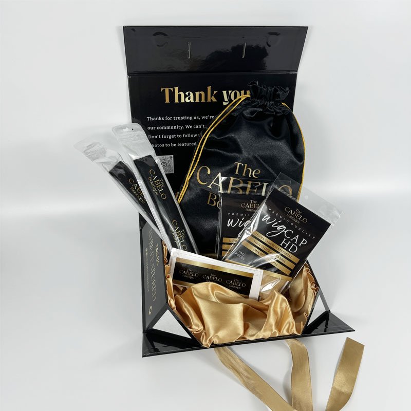 Luxury private label human hair wig box bundle hair extension packaging For Gift,hair accessories gift box vendor