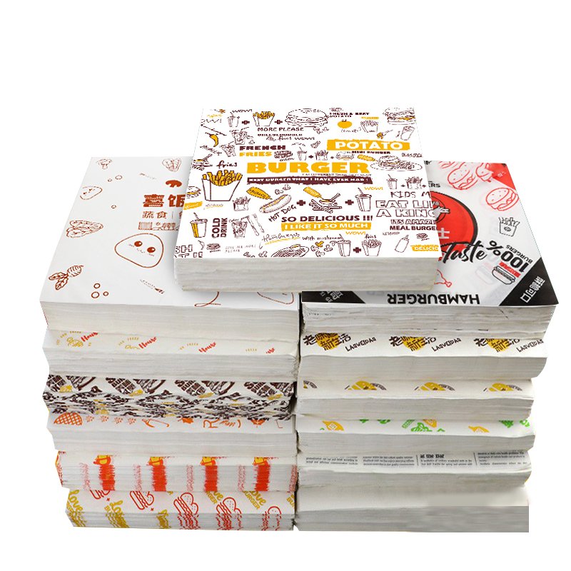 Biodegradable Burgers Greaseproof Paper Wax Wrap Paper Baking Paper printing