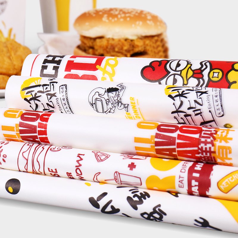 Biodegradable Burgers Greaseproof Paper Wax Wrap Paper Baking Paper printing