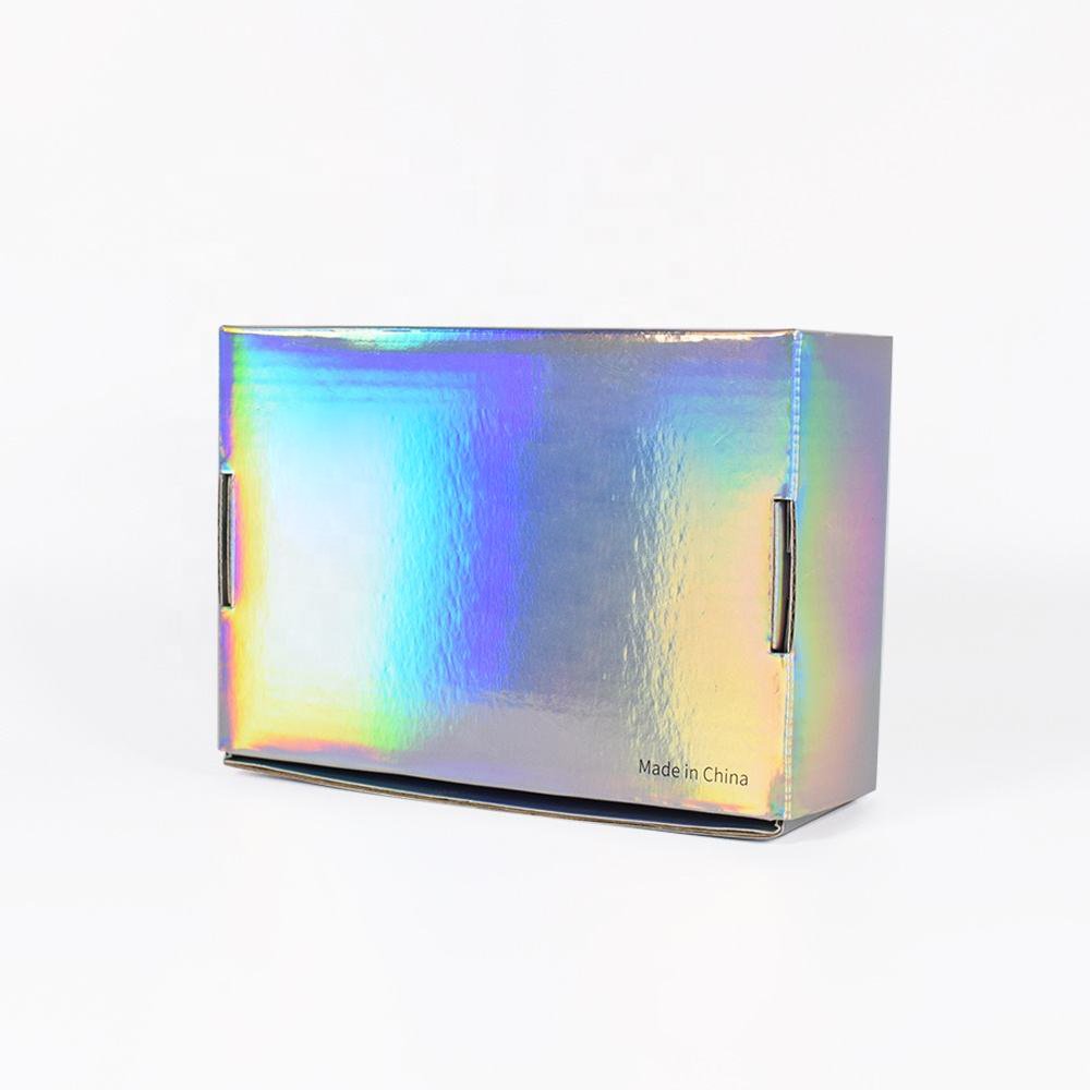 Custom Logo Shipping Boxes Iridescent Corrugated Mailer Box Holographic Packaging Box