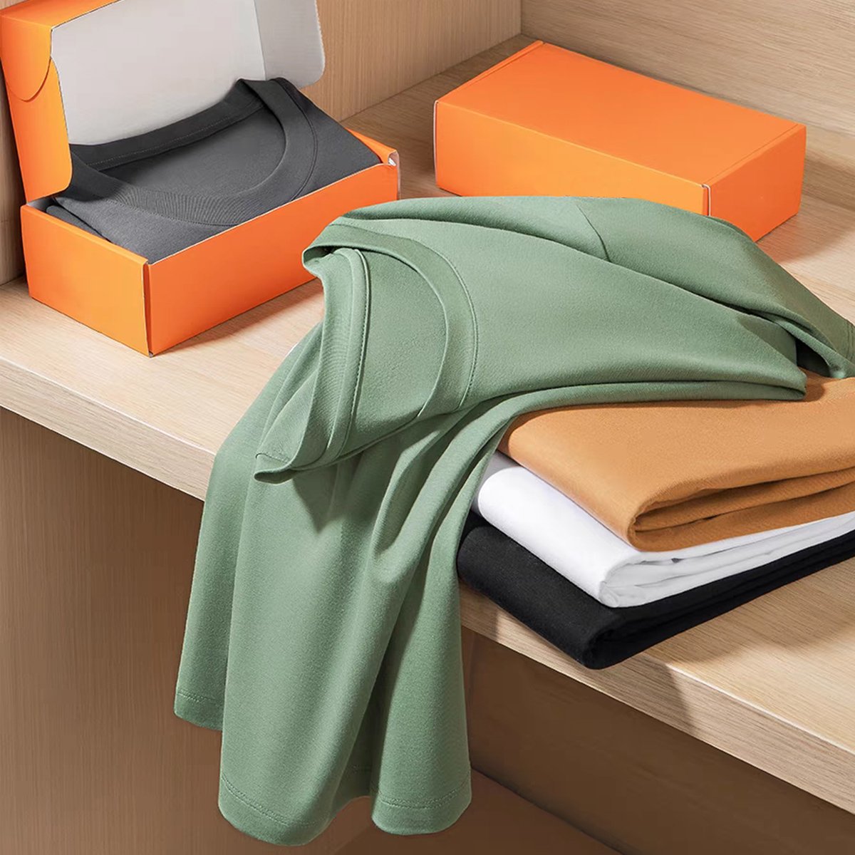 Custom Printed Logo Small Cheap Folding Paper Carton Box For T-Shirt Packaging Eco-Friendly Rigid Gift Box