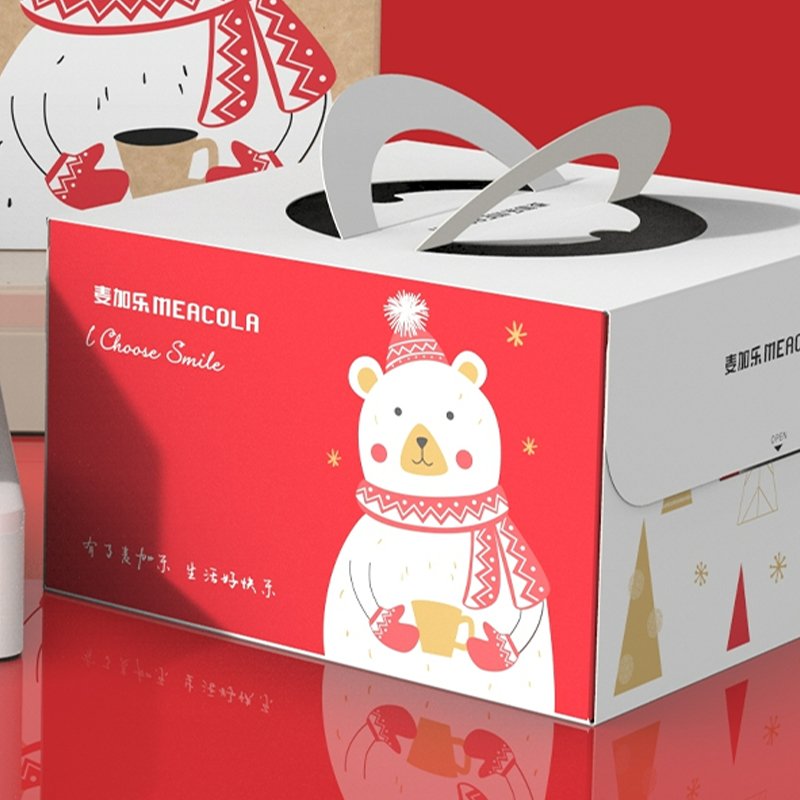 Supplies Bakery Cupcake Paper Packaging Christmas Cup Cake Box With Plastic Window And Bag