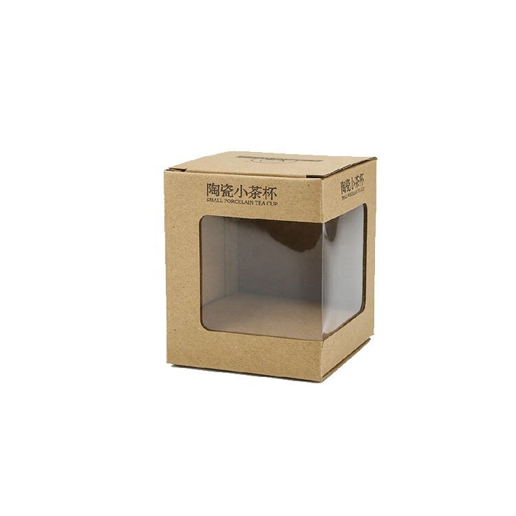 Cardboard Coffee Mug Box Corrugated Board with Logo Pattern PP Handle Embossing Matt Lamination Quality Paper Packaging Printing