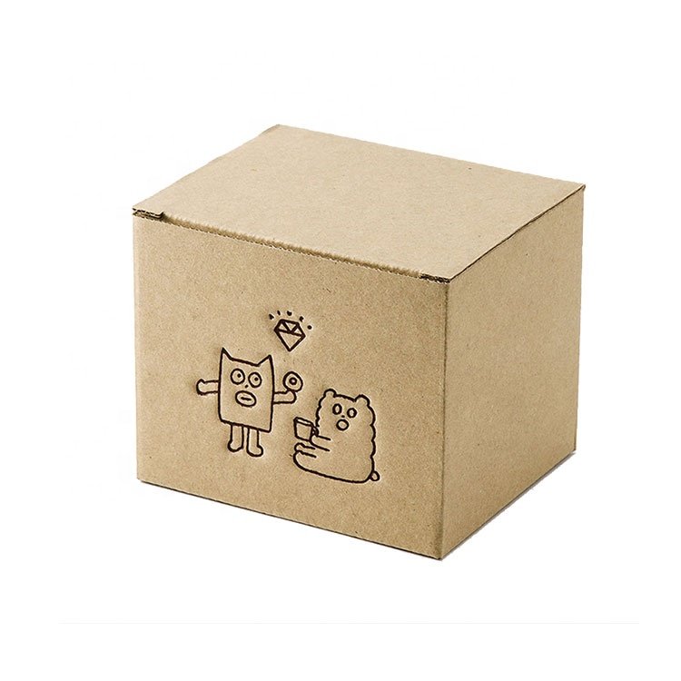 Cardboard Coffee Mug Box Corrugated Board with Logo Pattern PP Handle Embossing Matt Lamination Quality Paper Packaging Printing