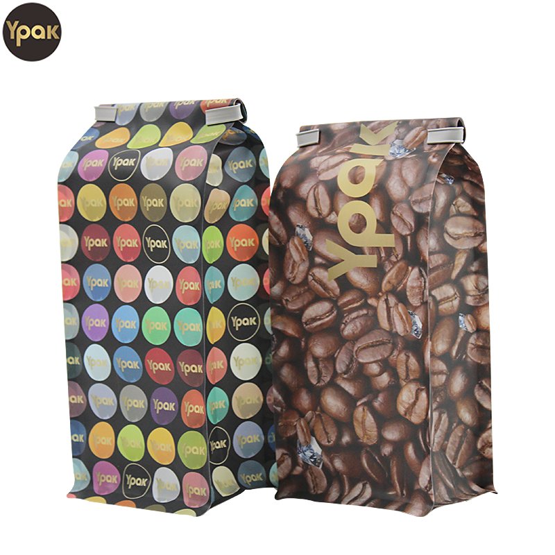 High Quality Mylar Plastic Exposed Aluminum Flat Bottom Coffee Bags Coffee Box Coffee Cups Packaging Kit