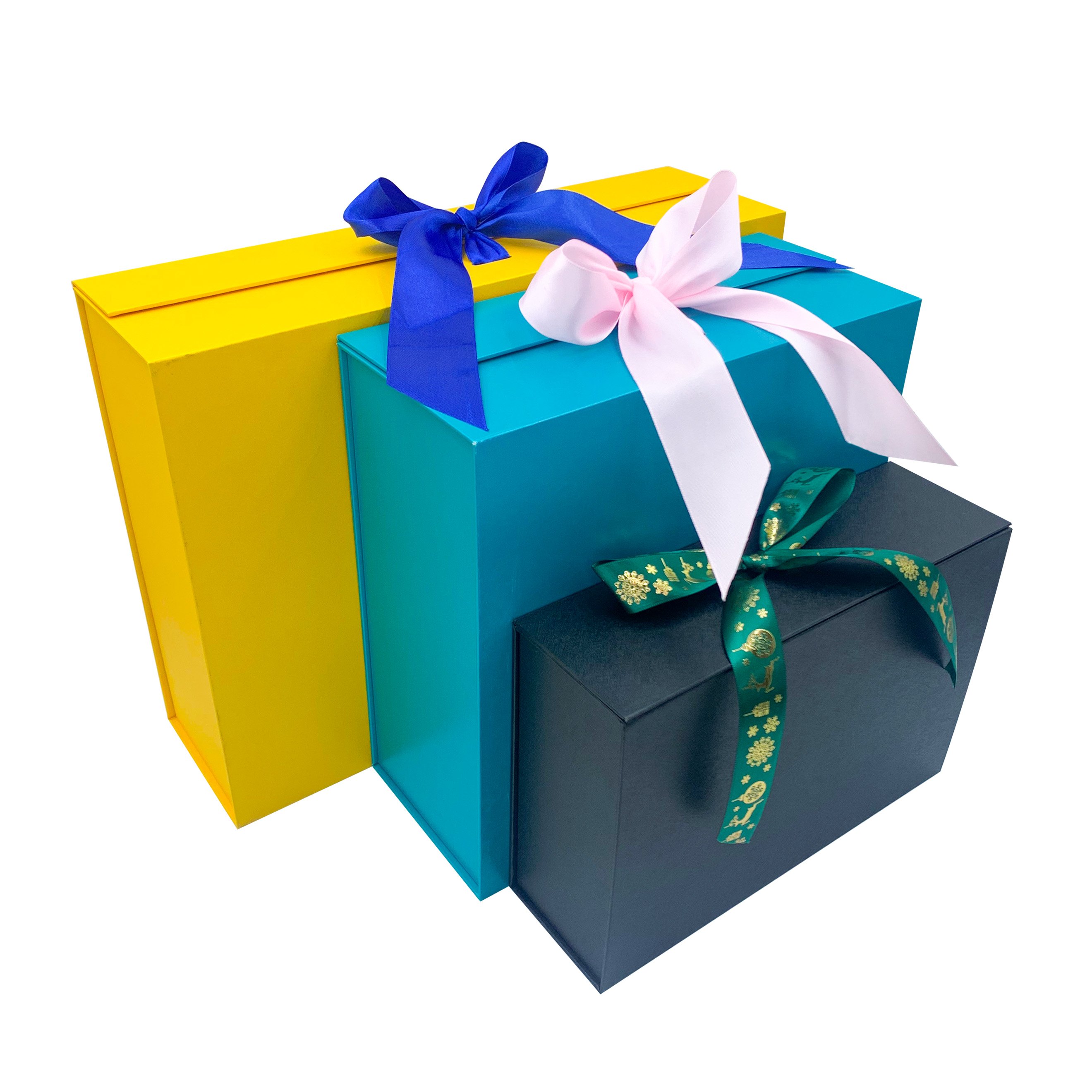 High Quality Luxury Custom Clothing Food Present paper packaging Magnetic Folding Gift Box With Ribbon