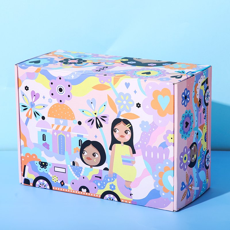 Custom Printing Corrugated Mailer Mailing Make up Cosmetic Lipstick Packaging Paper Shipping Boxes with Logo Black White Pink