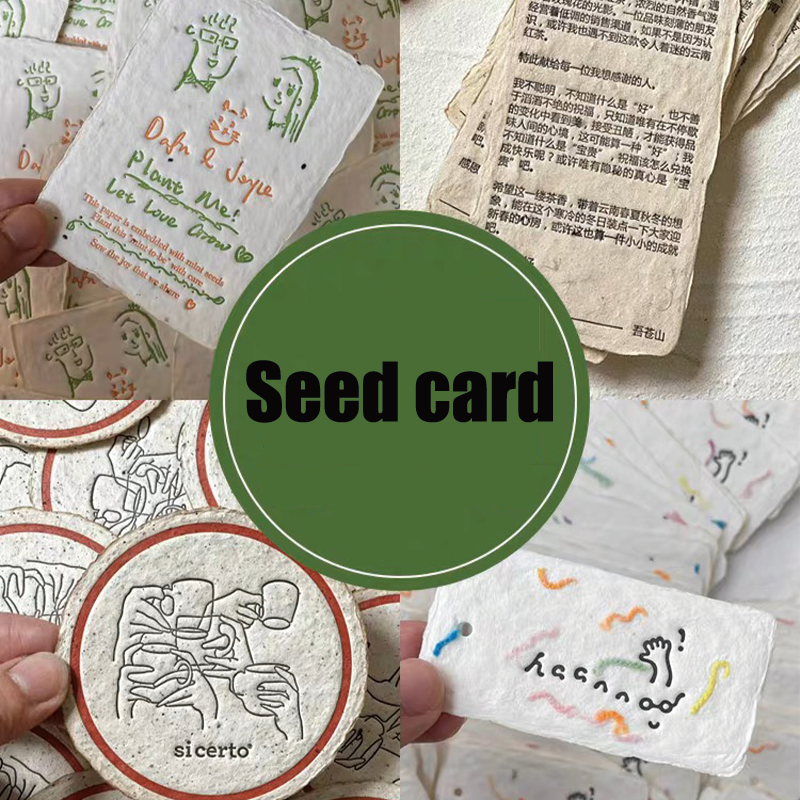 Wholesale Custom Eco Seed Plantable Paper For Thank You Cards Postcards Business Cards Packaging Cards