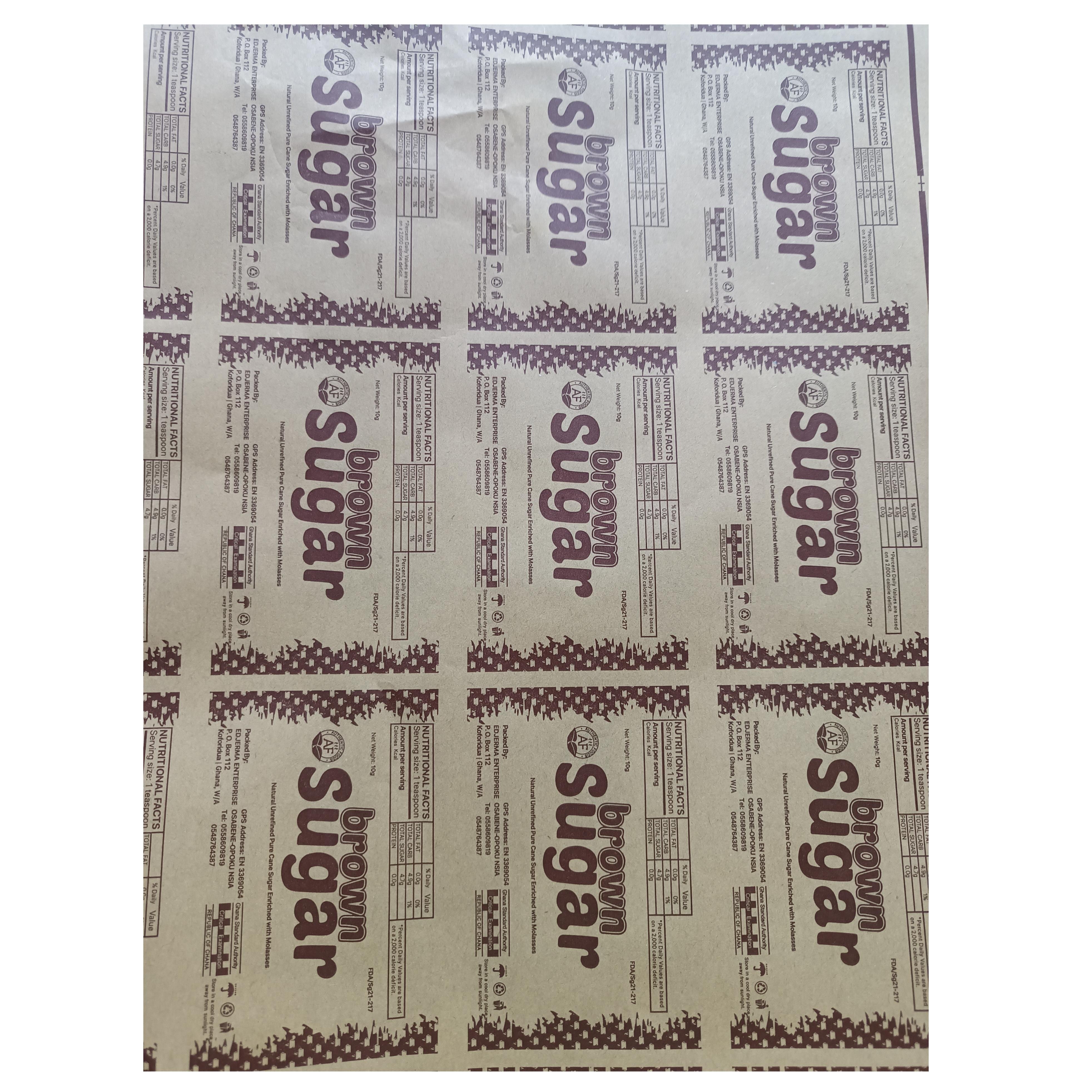 Customized Sugar Salt Pepper Powder Small Packet Packaging Material PE Coated Kraft Paper