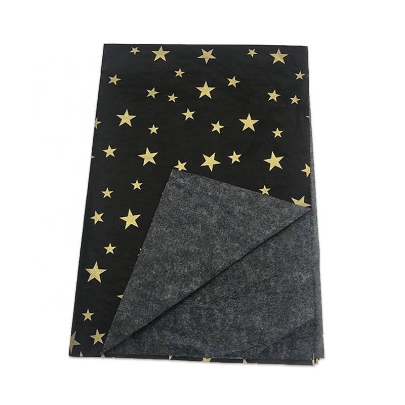 Luxury Custom Printed Gold Logo Black Background Gift Tissue Paper