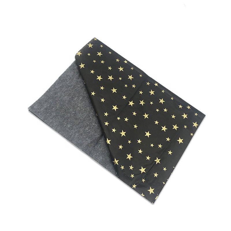 Luxury Custom Printed Gold Logo Black Background Gift Tissue Paper
